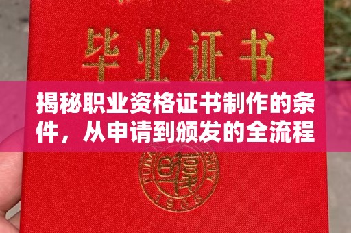 安仁揭秘职业资格证书制作的条件，从申请到颁发的全流程解析